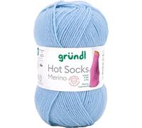 Gründl Hots Socks Merino uni, 4-fädige Sockenwolle, 50 g /200m,75% Schurwolle (Merino, superwash), 25% Polyamid,mulesing frei, Öko-tex Standard, (04 hellblau)