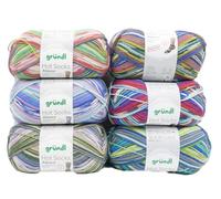Gründl Sockenwolle Paket Hot Socks Alpaca, Sockengarn 4-fädig, Strumpfwolle 100g, 420m, 65% Wolle, 25% Polyamid, 10% Alpaka
