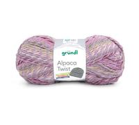 Gründl Wolle Alpaca Twist - Dicke Wolle mit Alpaka zum Stricken und Häkeln - Weich und hautfreundlich - 80% Polyacryl, 20% Alpaka - 1 Knäuel 100 g / 170 m - Nadelstärke 6-7 - rose-grün-bordeaux