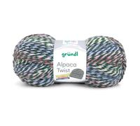 Gründl Wolle Alpaca Twist - Dicke Wolle mit Alpaka zum Stricken und Häkeln - Weich und hautfreundlich - 80% Polyacryl, 20% Alpaka - 1 Knäuel 100 g / 170 m - Nadelstärke 6-7 - flaschengrün-rot-creme