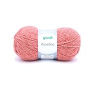 Gründl Wolle Alpelino - Dicke Wolle mit Alpaka zum Stricken und Häkeln - Strickgarn - Weich und hautfreundlich - 80% Polyacryl, 20% Alpaka - 1 Knäuel 100 g / 200 m - Nadelstärke 6-7 - koralle