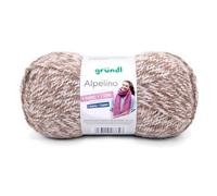 Gründl Wolle Alpelino - Dicke Wolle mit Alpaka zum Stricken und Häkeln - Strickgarn - Weich und hautfreundlich - 80% Polyacryl, 20% Alpaka - 1 Knäuel 100 g / 200 m - Nadelstärke 6-7 - haselnuss