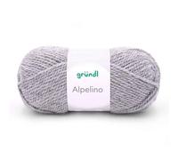 Gründl Wolle Alpelino - Dicke Wolle mit Alpaka zum Stricken und Häkeln - Strickgarn - Weich und hautfreundlich - 80% Polyacryl, 20% Alpaka - 1 Knäuel 100 g / 200 m - Nadelstärke 6-7 - silbergrau