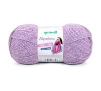 Gründl Wolle Alpelino - Dicke Wolle mit Alpaka zum Stricken und Häkeln - Strickgarn - Weich und hautfreundlich - 80% Polyacryl, 20% Alpaka - 1 Knäuel 100 g / 200 m - Nadelstärke 6-7 - flieder