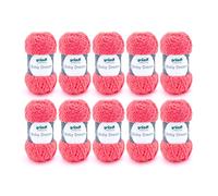 Gründl Wolle Baby Dream - weiche Wolle zum Häkeln und Stricken - Babywolle - Babygarn - Weich und hautfreundlich - 100% Polyester - 10 Knäuel 50 g / 136 m - Nadelstärke 5-6 - himbeere