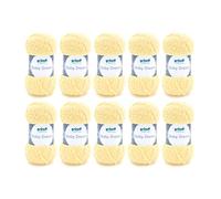 Gründl Wolle Baby Dream - weiche Wolle zum Häkeln und Stricken - Babywolle - Babygarn - Weich und hautfreundlich - 100% Polyester - 10 Knäuel 50 g / 136 m - Nadelstärke 5-6 - hellgelb