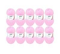 Gründl Wolle Baby uni Babywolle 10 Knäuel 50 g, Rose