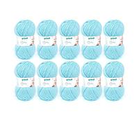 Gründl Wolle Baby uni - weiche Wolle zum Häkeln und Stricken - Babywolle - Babygarn - Weich und hautfreundlich - 70% Polyacryl,30% Polyamid - 10 Knäuel 50 g / 150 m - Nadelstärke 3,5-4,5 - Türkis
