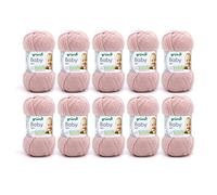 Gründl Wolle Baby uni - weiche Wolle zum Häkeln und Stricken - Babywolle - Babygarn - Weich und hautfreundlich - 70% Polyacryl,30% Polyamid - 10 Knäuel 50 g / 150 m - Nadelstärke 3,5-4,5 - altrosa