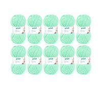 Gründl Wolle Baby uni - weiche Wolle zum Häkeln und Stricken - Babywolle - Babygarn - Weich und hautfreundlich - 70% Polyacryl,30% Polyamid - 10 Knäuel 50 g / 150 m - Nadelstärke 3,5-4,5 - Mint