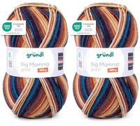 Gründl Wolle Big Mamma Print - XXL Wolle zum Stricken mit Farbverlauf - Weich und hautfreundlich - 100% Polyacryl - 1 Knäuel 400 g / 1040 m - Nadelstärke 3,5-4,5 - tinte-kupfer-mauve-beige-weiß