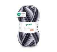 Gründl Wolle Big Mamma Print - XXL Wolle zum Stricken mit Farbverlauf - Weich und hautfreundlich - 100% Polyacryl - 1 Knäuel 400 g / 1040 m - Nadelstärke 3,5-4,5 - anthrazit-steingrau-mausgrau-weiß