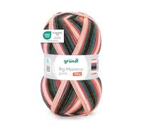 Gründl Wolle Big Mamma Print - XXL Wolle zum Stricken mit Farbverlauf - Weich und hautfreundlich - 100% Polyacryl - 1 Knäuel 400 g / 1040 m - Nadelstärke 3,5-4,5 - pfirsich-rostrot-tannengrün-weiß