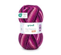 Gründl Wolle Big Mamma Print - XXL Wolle zum Stricken - Großknäuel 400 g / 1040 m - Wolle Farbverlauf aus 100% Polyacryl - fuchsia-himbeer-bordeaux-weiß