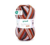 Gründl Wolle Big Mamma Print - XXL Wolle zum Stricken - Großknäuel 400 g / 1040 m - Wolle Farbverlauf aus 100% Polyacryl - kürbis-rot-grau-anthrazit-weiß