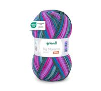Gründl Wolle Big Mamma Print - XXL Wolle zum Stricken - Großknäuel 400 g / 1040 m - Wolle Farbverlauf aus 100% Polyacryl - magenta-azurblau-blau-grün