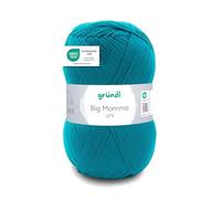 Gründl Wolle Big Mamma uni - XXL Wolle zum Stricken - Strickgarn - Weich und hautfreundlich - 100% Polyacryl - 1 Knäuel 400 g / 1040 m - Nadelstärke 3,5-4,5 - smaragd