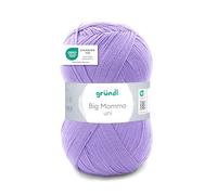 Gründl Wolle Big Mamma uni - XXL Wolle zum Stricken - Strickgarn - Weich und hautfreundlich - 100% Polyacryl - 1 Knäuel 400 g / 1040 m - Nadelstärke 3,5-4,5 - violett