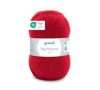 Gründl Wolle Big Mamma uni - XXL Wolle zum Stricken - Strickgarn - Weich und hautfreundlich - 100% Polyacryl - 1 Knäuel 400 g / 1040 m - Nadelstärke 3,5-4,5 - rot
