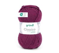 Gründl Classico Wolle (OEKO-TEX® zertifiziertes Strickgarn aus 50% Schurwolle (Merino) & 50% Polyacryl, 50 g/120 m, Nadelstärke: 3,5-4,5, 1 Knäuel á 50 g), Bordeaux