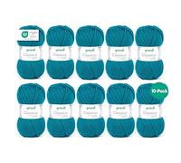 Gründl Classico Wolle (OEKO-TEX® zertifiziertes Strickgarn/Häkelgarn aus 50% Schurwolle (Merino superwash) & 50% Polyacryl, 50 g/120 m, Nadelstärke: 3,5-4,5, 10 Knäuel á 50 g), Petrol