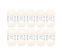 Gründl Classico Wolle (OEKO-TEX® zertifiziertes Strickgarn aus 50 % Schurwolle (Merino ) & 50 % Polyacryl, 50 g/120 m, Nadelstärke: 3,5 - 4,5, 10 Knäuel á 50 g), Creme