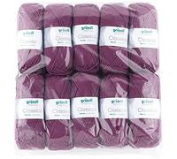 Gründl Classico Wolle (OEKO-TEX® zertifiziertes Strickgarn aus 50 % Schurwolle (Merino ) & 50 % Polyacryl, 50 g/120 m, Nadelstärke: 3,5 - 4,5, 10 Knäuel á 50 g), Bordeaux