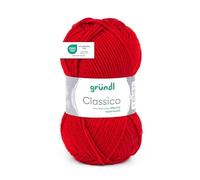 Gründl Classico Wolle (OEKO-TEX® zertifiziert/aus 50% Schurwolle & 50% Polyacryl, 50 g/120 m, Nadelstärke: 3,5-4,5, 1 Knäuel á 50 g), Rot