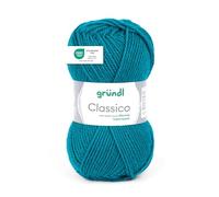 Gründl Classico Wolle (OEKO-TEX® zertifiziertes Strickgarn aus 50% Schurwolle (Merino) & 50% Polyacryl, 50 g/120 m, Nadelstärke: 3,5-4,5, 1 Knäuel á 50 g), Petrol