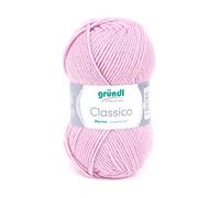 Gründl Classico Wolle (OEKO-TEX® zertifiziertes Strickgarn aus 50% Schurwolle (Merino) & 50% Polyacryl, 50 g/120 m, Nadelstärke: 3,5-4,5, 1 Knäuel á 50 g), Rose