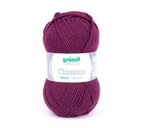 Gründl Classico Wolle (OEKO-TEX® zertifiziertes Strickgarn aus 50% Schurwolle (Merino) & 50% Polyacryl, 50 g/120 m, Nadelstärke: 3,5-4,5, 1 Knäuel á 50 g), Bordeaux