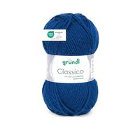 Gründl Classico Wolle (OEKO-TEX® zertifiziertes Strickgarn aus 50% Schurwolle (Merino) & 50% Polyacryl, 50 g/120 m, Nadelstärke: 3,5-4,5, 1 Knäuel á 50 g), Marine
