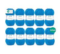 Gründl Classico Wolle (OEKO-TEX® zertifiziertes Strickgarn / Häkelgarn aus 50 % Schurwolle (Merino superwash) & 50 % Polyacryl, 50 g/120 m, Nadelstärke: 3,5 - 4,5, 10 Knäuel á 50 g), Enzianblau