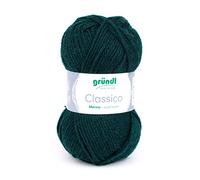 Gründl Classico Wolle (OEKO-TEX® zertifiziertes Strickgarn aus 50% Schurwolle (Merino) & 50% Polyacryl, 50 g/120 m, Nadelstärke: 3,5-4,5, 1 Knäuel á 50 g), Tanne
