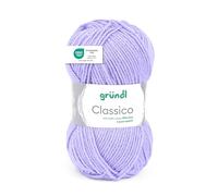Gründl Classico Wolle (OEKO-TEX® zertifiziertes Strickgarn aus 50% Schurwolle (Merino) & 50% Polyacryl, 50 g/120 m, Nadelstärke: 3,5-4,5, 1 Knäuel á 50 g), Flieder
