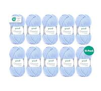 Gründl Wolle Classico - Dicke Wolle zum Stricken und Häkeln - Strickgarn - Weich und hautfreundlich - 50% Merinowolle, 50% Polyacryl - 10 Knäuel 50 g / 120 m - Nadelstärke 3,5-4,5 - hellblau