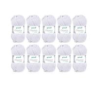 Gründl Classico Wolle (OEKO-TEX® zertifiziertes Strickgarn aus 50 % Schurwolle (Merino ) & 50 % Polyacryl, 50 g/120 m, Nadelstärke: 3,5 - 4,5, 10 Knäuel á 50 g), Hellgrau