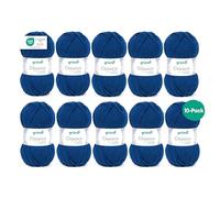 Gründl Wolle Classico - Dicke Wolle zum Stricken und Häkeln - Strickgarn - Weich und hautfreundlich - 50% Merinowolle, 50% Polyacryl - 10 Knäuel 50 g / 120 m - Nadelstärke 3,5-4,5 - marine