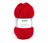 Gründl Wolle Classico, Merino superwash,50 gr. tolle Farben zum Stricken u. Häkeln, (10 rot)