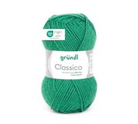 Gründl Wolle Classico Merinowolle Strickgarn - 1 Knäuel 50 g, blattgrün | Dicke Wolle zum Stricken und Häkeln - Weich und hautfreundlich - 50% Merinowolle, 50% Polyacryl 120m - Nadelstärke 3,5 4,5