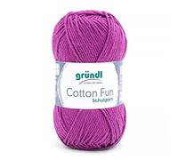 Gründl Wolle Cotton Fun Häkelgarn 1 Knäuel 50 g, Purpur