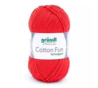 Gründl Wolle Cotton Fun Häkelgarn 1 Knäuel 50 g, Signalrot