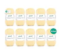 Gründl Wolle Cotton Fun – 100% Baumwolle, 10 x 50 g (115 m), Nadelstärke 3–4 – Pastellgelb
