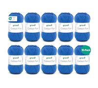 Gründl Wolle Cotton Fun Häkelgarn 10 Knäuel 50 g, Royalblau