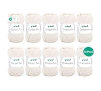 Gründl Cotton Fun Wolle, Baumwolle, creme, 27 x 11 x 7 cm, 10-er Packung