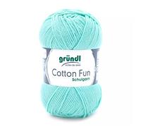 Gründl Wolle Cotton Fun - Wolle zum Häkeln - Strickgarn - Häkelgarn - Pflegeleicht und hautfreundlich - 100% Baumwolle - 1 Knäuel 50 g / 115 m - Nadelstärke 3-4 - Mint