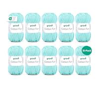 Gründl Wolle Cotton Fun - Wolle zum Häkeln - Strickgarn - Häkelgarn - Pflegeleicht und hautfreundlich - 100% Baumwolle - 10 Knäuel 50 g / 115 m - Nadelstärke 3-4 - Mint