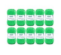 Gründl Cotton Fun Wolle, Baumwolle, froschgrün, 27 x 11 x 7 cm