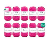 Gründl Cotton Fun Wolle, Baumwolle, Fuchsia, 27 x 11 x 7 cm