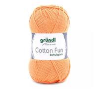 Gründl Wolle Cotton Fun - Wolle zum Häkeln - Strickgarn - Häkelgarn - Pflegeleicht und hautfreundlich - 100% Baumwolle - 1 Knäuel 50 g / 115 m - Nadelstärke 3-4 - Apricot